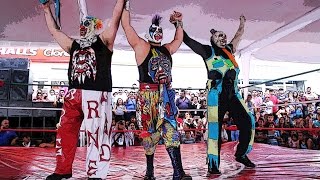 Los Psycho Circus vs Joe Líder el Texano Jr y Chessman [upl. by Lleryd]