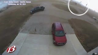 WATCH Roof blown off of shed in Sabetha during storm [upl. by Theurich]