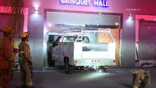 Driver Flees After Crashing Into Banquet Hall [upl. by Vez]