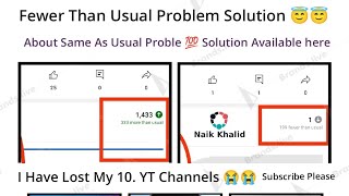 Fewer Than Usual Problem Solution  Youtube Channel Problem Fewer Than Usual  Same as Usual solve [upl. by Cuthbertson]