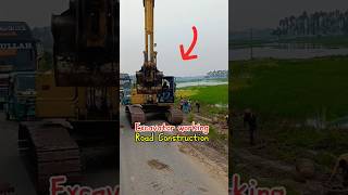 Excavator machine Working on Road construction Project excavator road construction shorts [upl. by Gault]