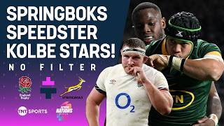 No Filter Rugby Kolbe inspires sensational Springboks past England in thriller at Twickenham 🎥 🍿 [upl. by Pronty26]