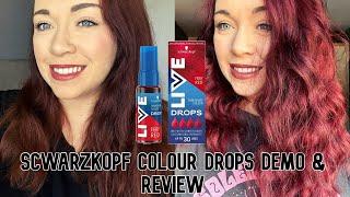 Demo amp Review  Schwarzkopf Colour Dye Drops  Fiery Red  How to  Quick Red Hair [upl. by Meter]