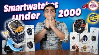 Top 5 Smartwatches Under 2000 In Flipkart BBD amp Amazon Great India Sale  Smartwatch Under 2k [upl. by Cope999]