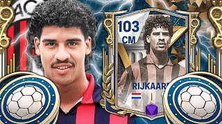 BEST CM IN THE GAME HALL OF LEGENDS ICON PLAYER FRANK RIJKAARD 103 OVR REVIEW  FC MOBILE 24 [upl. by Yks236]