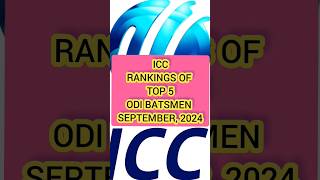 ICC rankings of top 5 ODI batsmen sep 2024 shorts cricket rohitsharma iccranking [upl. by Silverts882]