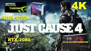 JUST CAUSE 4 RTX 2080 BENCHMARK 4K  RTX2080  4K MAX SETTING 34 LG UC79GB ULTRA WIDE Benchmark [upl. by Hcir]