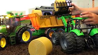 BRUDER TRACTOR Toys FARMING for Children ♦ Bruder JOHN DEERE Bruder DEUTZ Heuernte [upl. by Hsaniva]