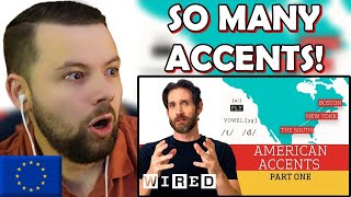 European Reacts Accent Expert Gives a Tour of US Accents [upl. by Niggem]