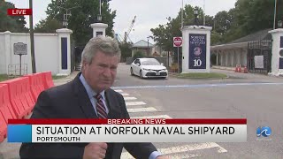 All clear given after report of shooter at Norfolk Naval Shipyard gun found in car [upl. by Trammel]