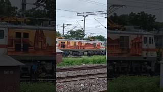 HERITAGE WAP7 UBL 39357 WITH TWINS WAG9 railfans wap7 train shorts hubli [upl. by Carce]