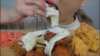 NE ASMR BITES ONLY CHEESY FRIED BONELESS CHICKEN ASMR [upl. by Eleazar668]