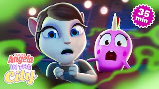 Spooky Halloween Vibes 👻🍬 Talking Angela In The City Cartoon Compilation [upl. by Nevart]