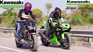 Kawasaki Ninja Zx6r 2024 va Kawasaki Ninja Z800  Drag Race  First time on YouTube [upl. by Moclam]