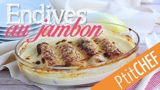 Recette dendives au jambon gratinées  Ptitchefcom [upl. by Anhaj]