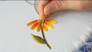 Tutorial embroiders flowers on jeans clothes and hats Easy embroidery stitches for beginners [upl. by Singh]