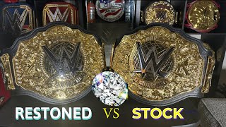 STOCK VS RESTONED WWE WORLD HEAVYWEIGHT CHAMPIONSHIP REPLICA TITLE BELT COMPARISON [upl. by Tannie]