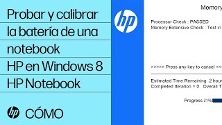 Probar y calibrar la batería de una notebook HP en Windows 8  HP Notebook  HP Support [upl. by Easton479]