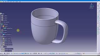 CATIA Surface Modeling  Coffee Mug Part One [upl. by Roper]