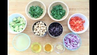 Mediterranean Black Bean and Garbanzo Bean Salad [upl. by Keg947]