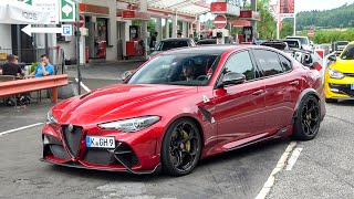 Alfa Romeo Giulia GTAm  Acceleration SOUND at the Nurburgring [upl. by Arykat]