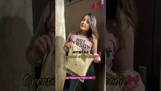 Myntra Women Oversized Crop Hoodie Unboxing And Review 🔥🪄 myntrafwd myntra myntrahaul fyp [upl. by Ahseyi]