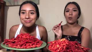 HOT CHEETOS amp TAKIS CHALLENGE MUKBANG OUR FIRST TIME WE TRIED  Aliyah amp Brandy [upl. by Gherlein]