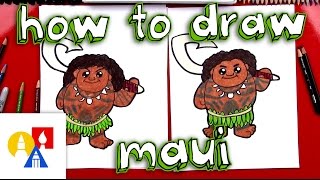 How To Draw Cartoon Maui From Moana [upl. by Arvind]