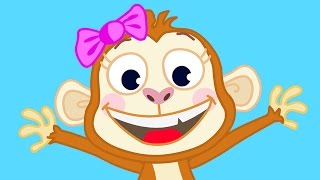 FIVE LITTLE MONKEYS Nursery Rhyme with Lyrics [upl. by Ameen]