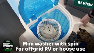 Mini washer with spin for RV or small house Full review offgrid van portable washing machine dryer [upl. by Kimmi690]