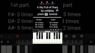 A sky full of stars piano tutorial  Coldplay trending song tuneparmar coldplay shorts piano [upl. by Iow]