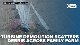 Family in turmoil after explosive turbine demolition scatters debris across farm [upl. by Nodarse]