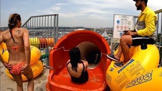 Hole Water Slide at Marina Aquapark Istanbul Turkey 4k [upl. by Esille350]