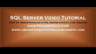 Error handling in sql server Part 56 [upl. by Annaed]