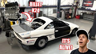 First Start on The Mr2s New BILLET K24 [upl. by Weinshienk386]