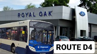 Bus Route D4 from Daventry town centre to Royal Oak industrial estate Stagecoach Midlands [upl. by Kenti]