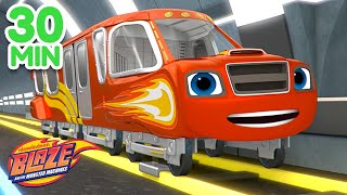 Blaze’s High Speed Train Races 🚝 30 Minute Compilation  Blaze and the Monster Machines [upl. by Ahsasal]