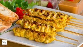 Como hacer Pollo Satay estilo Thai quotKai Satayquot ไก่สะเต๊ะ [upl. by Amora676]