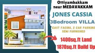 Medavakkam “1870sft” VillaForSale Land 1400sft 3Bedroom EastFacing 2 CarParking GatedCommunity [upl. by Dylana]