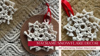 Tutorial snowflake in macramè  DIY fiocco di neve decorazione natale in macramè [upl. by Ayim]