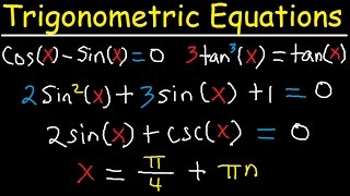 Solving Trigonometric Equations Using Identities Multiple Angles By Factoring General Solution [upl. by Wat]