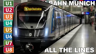 🇩🇪 All the Lines  Munich UBahn  Munich Metro  UBahn München  Alle Linien 2022 4K [upl. by Andros]