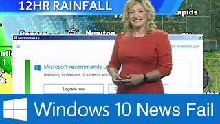 Weather Reporter Cant Stop Laughing At Microsoft Windows 10 Update [upl. by Combs]