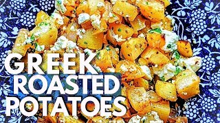 Greek Potatoes  Crispy Greek Potatoes with Feta Cheese [upl. by Ymer]