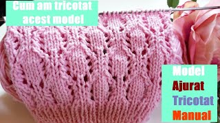 Cel mai dragut model ajurat tricotat manual [upl. by Adnuhsal]