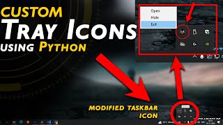 Create Python code to Display on Taskbar System TRAY  Python file running in background  English [upl. by Montano]