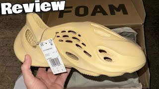 Yeezy Foam Runner quotDesert Sandquot Review amp On Feet [upl. by Acnayb]