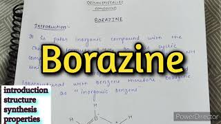 Borazine Borazole inorganic benzene organometallic compound  inorganic chemistry notes [upl. by Assilanna]