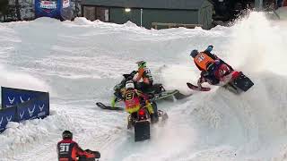 Snocross Round 15 Pro Highlights  Duluth MN Race 2 of 3 [upl. by Ainotahs]