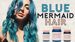 Mermaid Ombré Hair with NEW Lime Crime Unicorn Hair Dye  Brittany Balyn [upl. by Ecadnak]